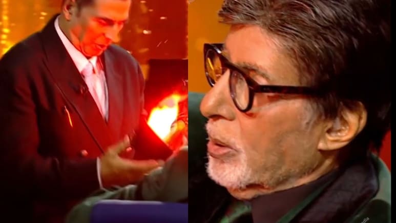 KBC 18  के सेट पर अमिताभ बच्चन को पर्स दिखाने पहुंचे अक्षय कुमार, खोलते ही लगी आग, नजारा देख चौंक गए बिग बी
