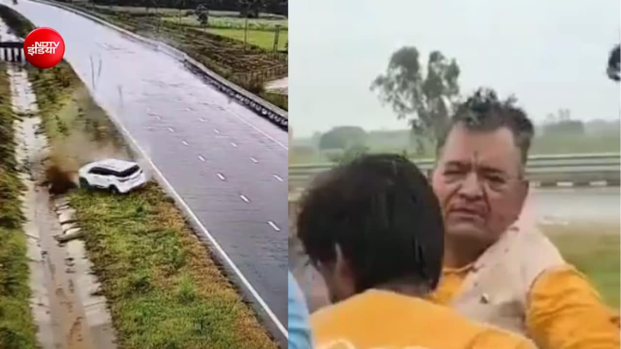 गंगा एक्सप्रेस वे पर एकाएक फिसलने लगी बीजेपी विधायक की कार, वजह जान आप भी रह जाएंगे हैरान, वीडियो वायरल