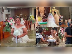 'Nothing Could Stop Their Union': With Gown And Coat Soaked, Couple Marries In Flooded Church | Watch