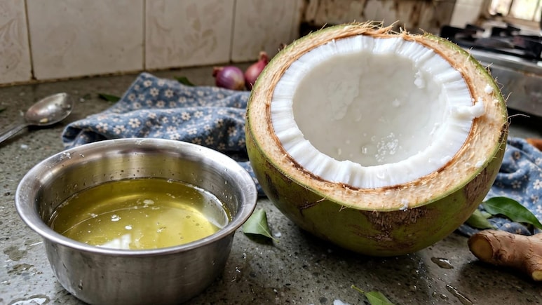 Hair Care Tips : नार&zwj;ियल पानी पीने के बाद बचे नार&zwj;ियल को फेंके नहीं, घर पर यूं न&zwj;िकाले तेल