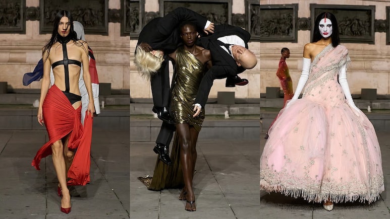 '<i>Chudail</i> Couture': Red Sindoor, White-Painted Faces, And Sari Gowns From Paris Runway Go Viral