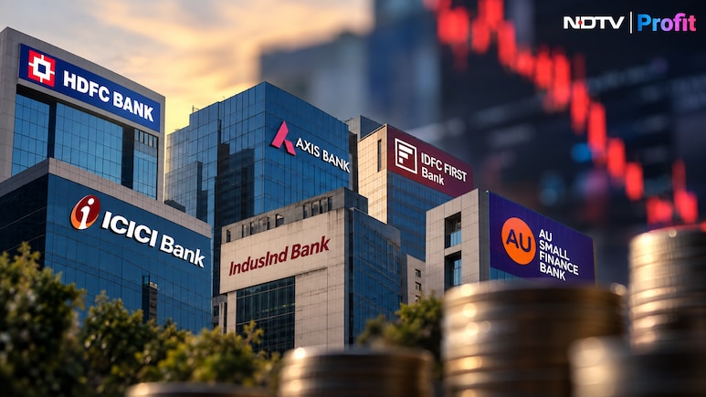 Bank Stocks In Red: AU Small Finance Bank, IndusInd Bank, IDFC First Fall Up To 5% &mdash; Here's Why