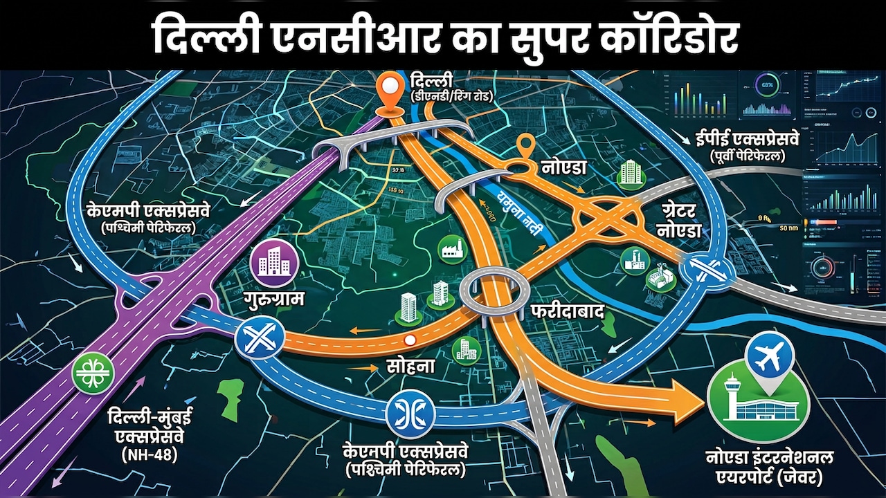 दिल्ली NCR का सुपर कॉरिडोर: 91 KM का नया एक्सप्रेसवे नोएडा, गुरुग्राम-फरीदाबाद तक देगा रफ्तार, जेवर एयरपोर्ट को भी हाईस्पीड कनेक्टिविटी