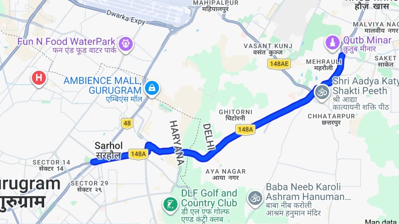 Delhi Gurugram Super Corridor Map Delhi Gurugram Super Corridor Map