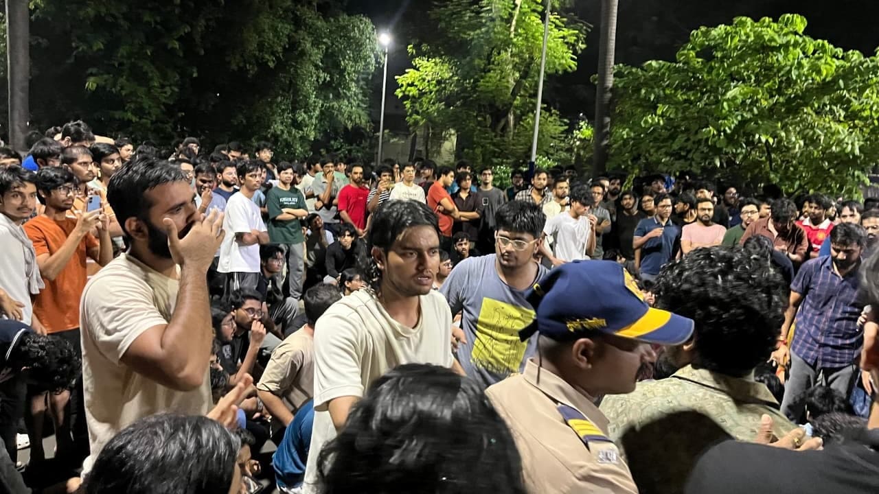Protests at the IIT campus after the student suicide Protests at the IIT campus after the student suicide