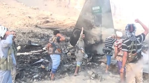 Houthis Release Video Of Saudi F-15 Jet Being Shot And Its Wreckage In Flames