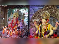 Anant Chaturdashi: Mumbai's Lalbaugcha Raja Heads For Ganpati Visarjan Amid Huge Crowd Of Devotees