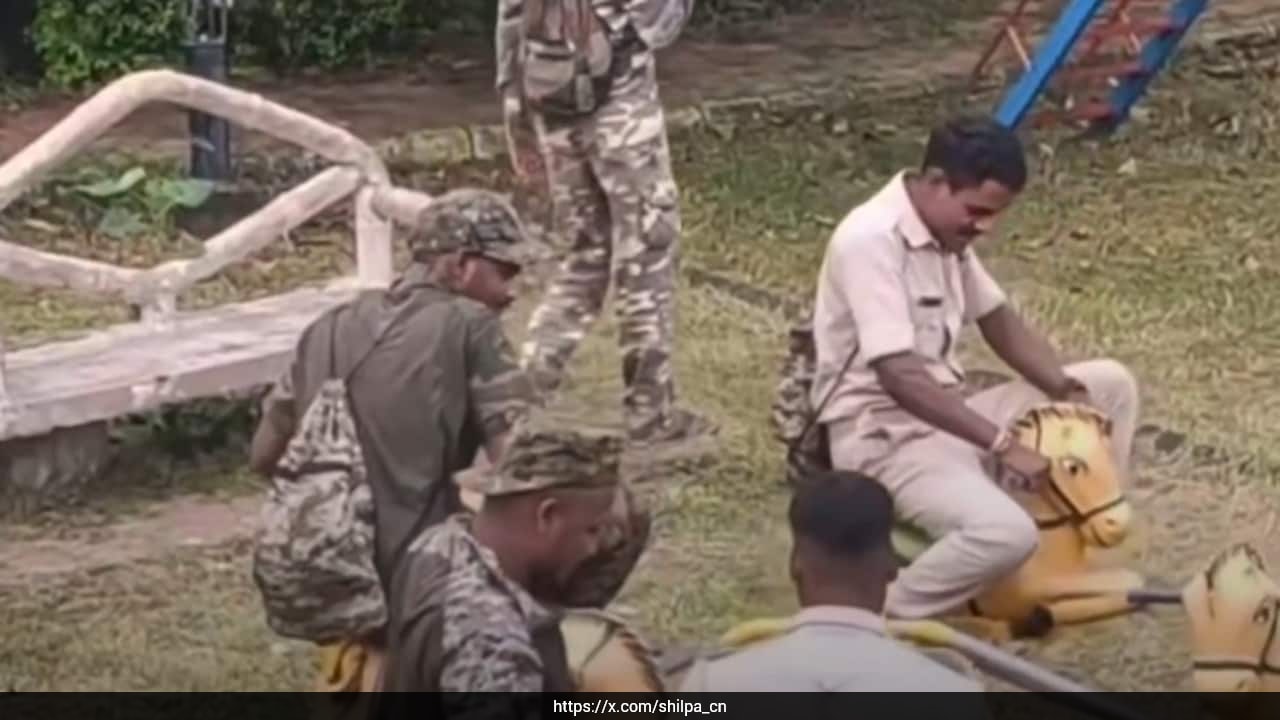 Watch: Security Personnel Enjoy Merry-Go-Round Ride, Viral Video Wins Hearts