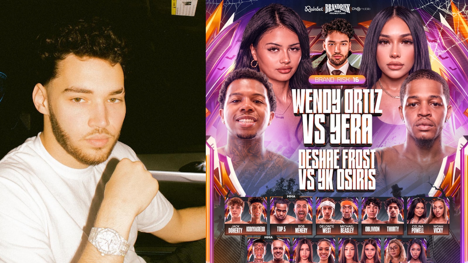 Adin Ross Brand Risk 16: Date, Fight Card, Location And Streaming Details Revealed