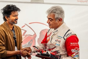 Chief Minister Vijay Gifts Ajith Kumar Signed Porsche 911 GT3 Cup Model; Check Photos