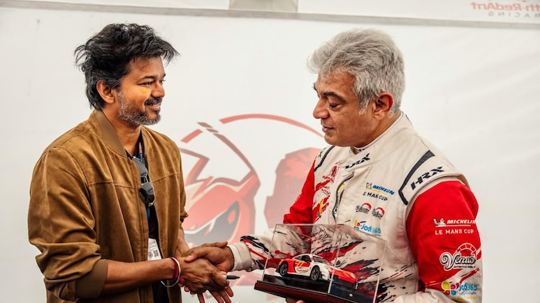Chief Minister Vijay Gifts Ajith Kumar Signed Porsche 911 GT3 Cup Model; Check Photos