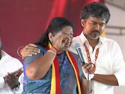 'Lewd Remarks Against Woman': Tamil Nadu Bypoll Candidate Tears Up, Vijay Consoles Her