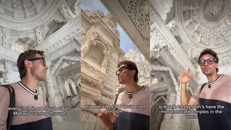 Watch: Tourist In Gujarat Can't Get Over The Architecture Of Palanpur's Jain Temple