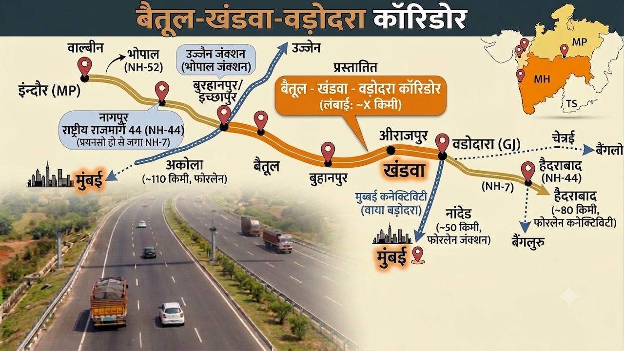 खंडवा से मुंबई 8 घंटे में, बैतूल-खंडवा-वडोदरा कॉरिडोर से MP-महाराष्ट्र-गुजरात की सुपरफास्ट कनेक्टिविटी