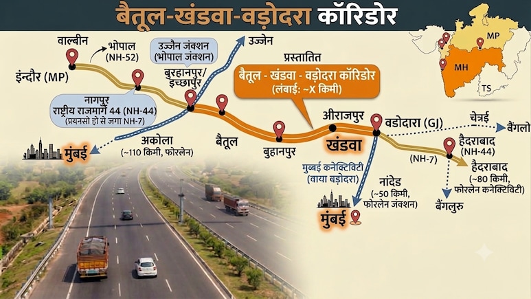 खंडवा से मुंबई 8 घंटे में, बैतूल-खंडवा-वडोदरा कॉरिडोर से MP-महाराष्ट्र-गुजरात की सुपरफास्ट कनेक्टिविटी