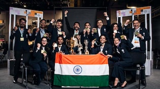 Viswanathan Anand Present Prestigious Nona Gaprindashvili Trophy To Indian Team After Chess Olympiad Win
