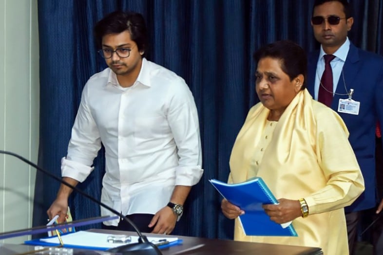 Mayawati with her nephew Akash Anand, who has been relieved of all party responsibilities Mayawati with her nephew Akash Anand, who has been relieved of all party responsibilities