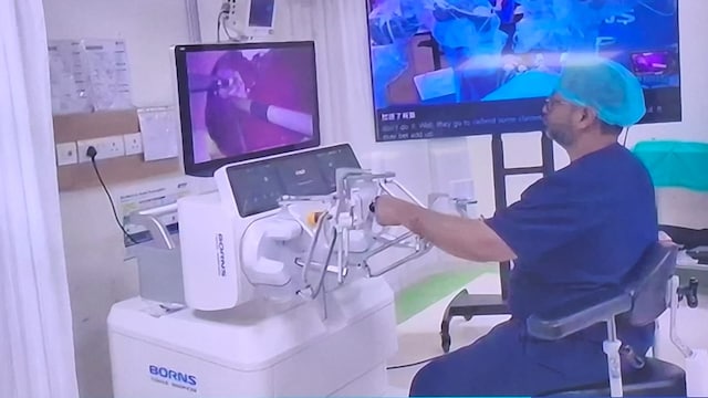 The surgery was done by Indian doctors, with machines in China