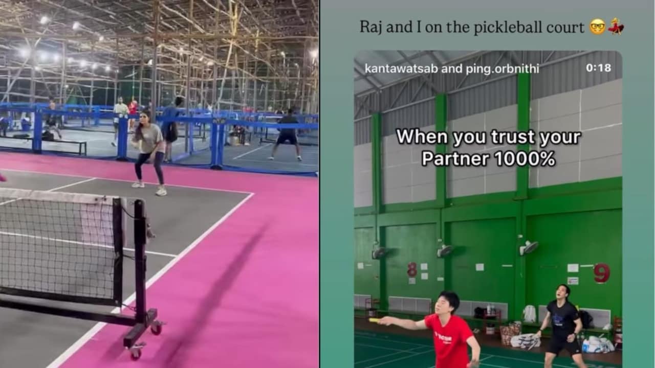 Samantha Ruth Prabhu plays pickleball with Raj Nidimoru. Photo: Samantha Ruth Prabhu/ Instagram Samantha Ruth Prabhu plays pickleball with Raj Nidimoru. Photo: Samantha Ruth Prabhu/ Instagram