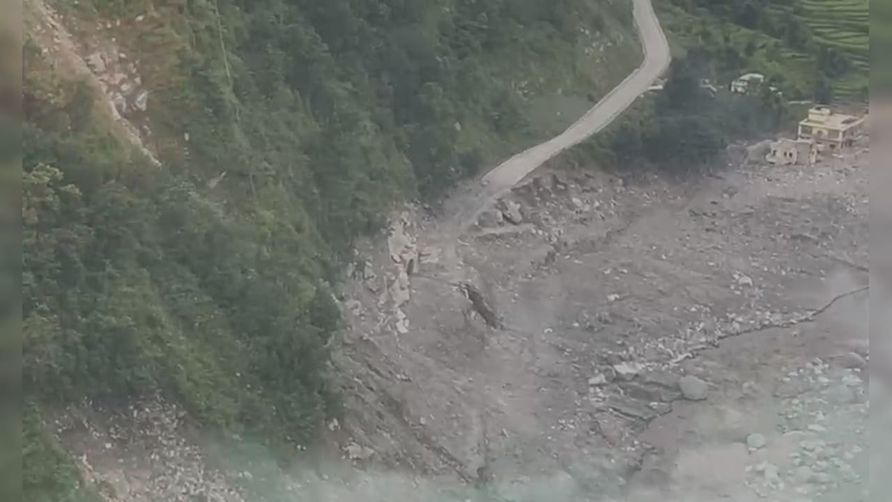 Road cut off by the flood