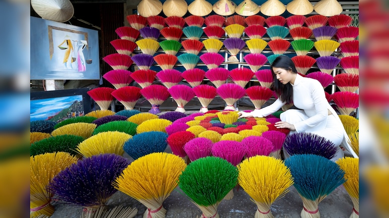 Video: This Picturesque Village In Vietnam Is Covered In Colourful Incense Sticks