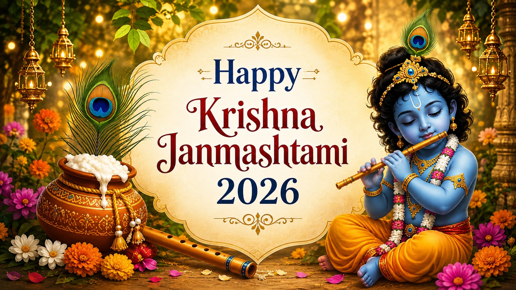 Happy Janmashtami 2026: 100+ Wishes, Messages, Greetings, Quotes, WhatsApp Status