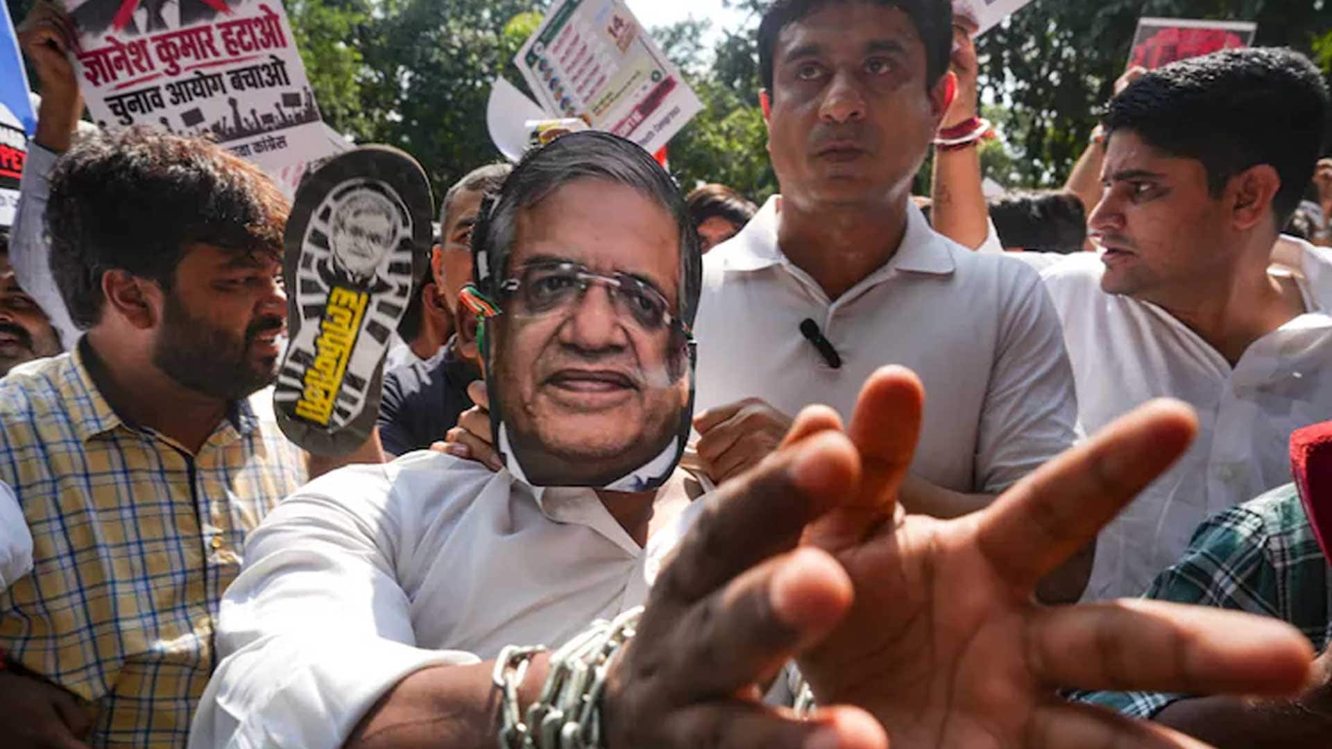 Water Cannons Used, Gaurav Gogoi Detained As Congress Holds Protests Against Gyanesh Kumar