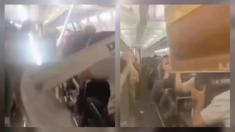 Mid-Air Scare Caught On Camera: Passengers Scream As Iranian Airlines Plane Shakes, Cabin Ceiling Collapses