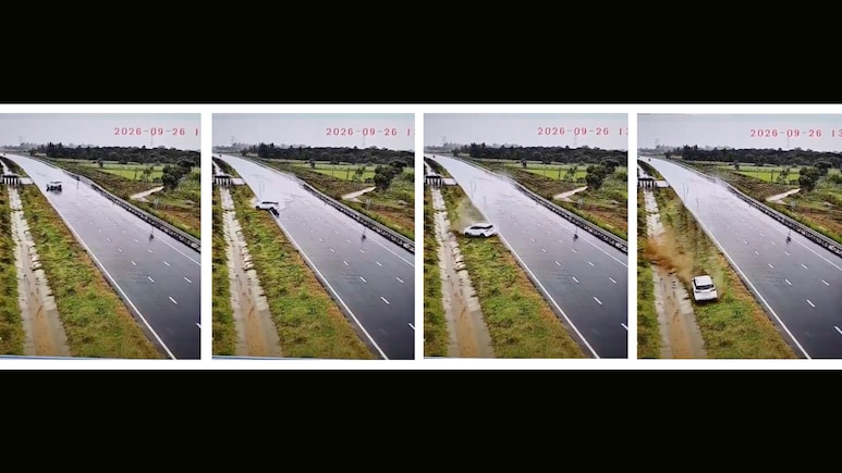 What Is Aquaplaning: BJP MLA's Fortuner Loses Control On Ganga Expressway; Accident - Viral Video