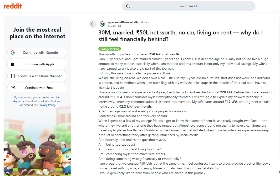 30 year old man 50 lakh net worth feels financial unhappy reddit post 30 year old man 50 lakh net worth feels financial unhappy reddit post