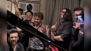 Watch: Adnan Sami Jams On <i>Maine Poocha Chand Se</i> With Javed Ali, Shaan At Wife Roya's Birthday Party. Courtesy: Irfan Pathan
