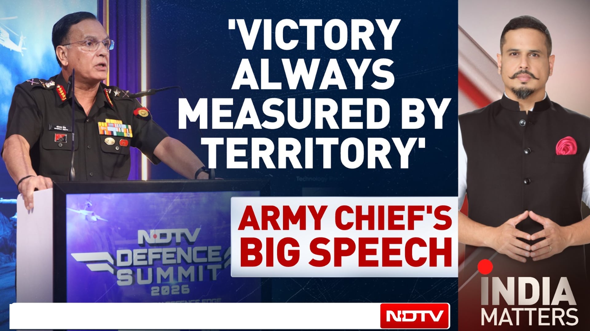 Chief Of Army Staff's Big Remark On "Land Victory" At NDTV Defence Summit