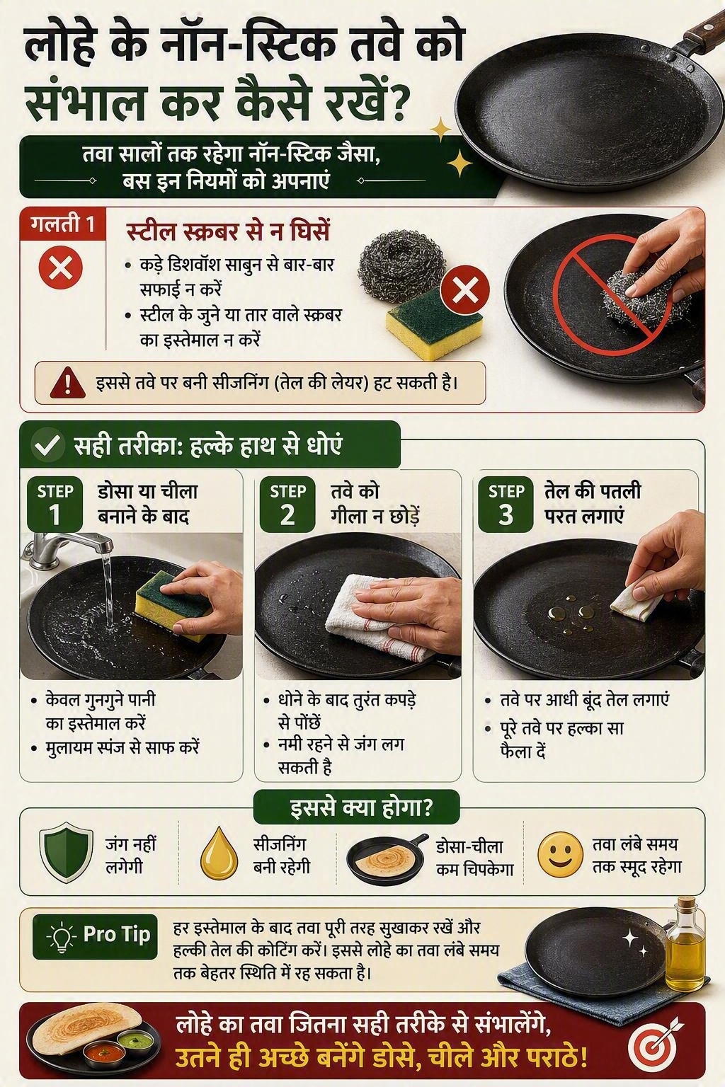 make iron tawa non stick, iron tawa seasoning tips, tawa par dosa chipakna band, kitchen hacks in hindi, lohe ke tawe ko non stick kaise banaye, dosa making on iron tawa, iron tawa seasoning tips, make iron tawa non stick, dosa on iron tawa, तवे पर डोसा चिपकना बंद, kitchen hacks in hindi, लोहे के तवे की सीजनिंग, Latest and Breaking News on NDTV