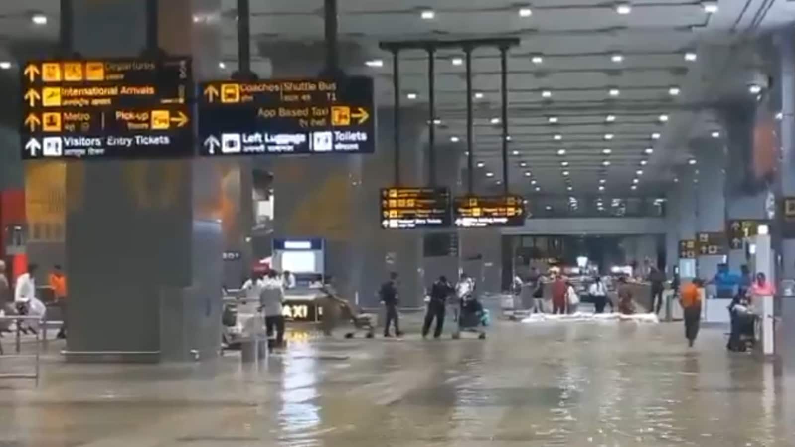 Video: Waterlogging At Delhi International Airport After Heavy Rain