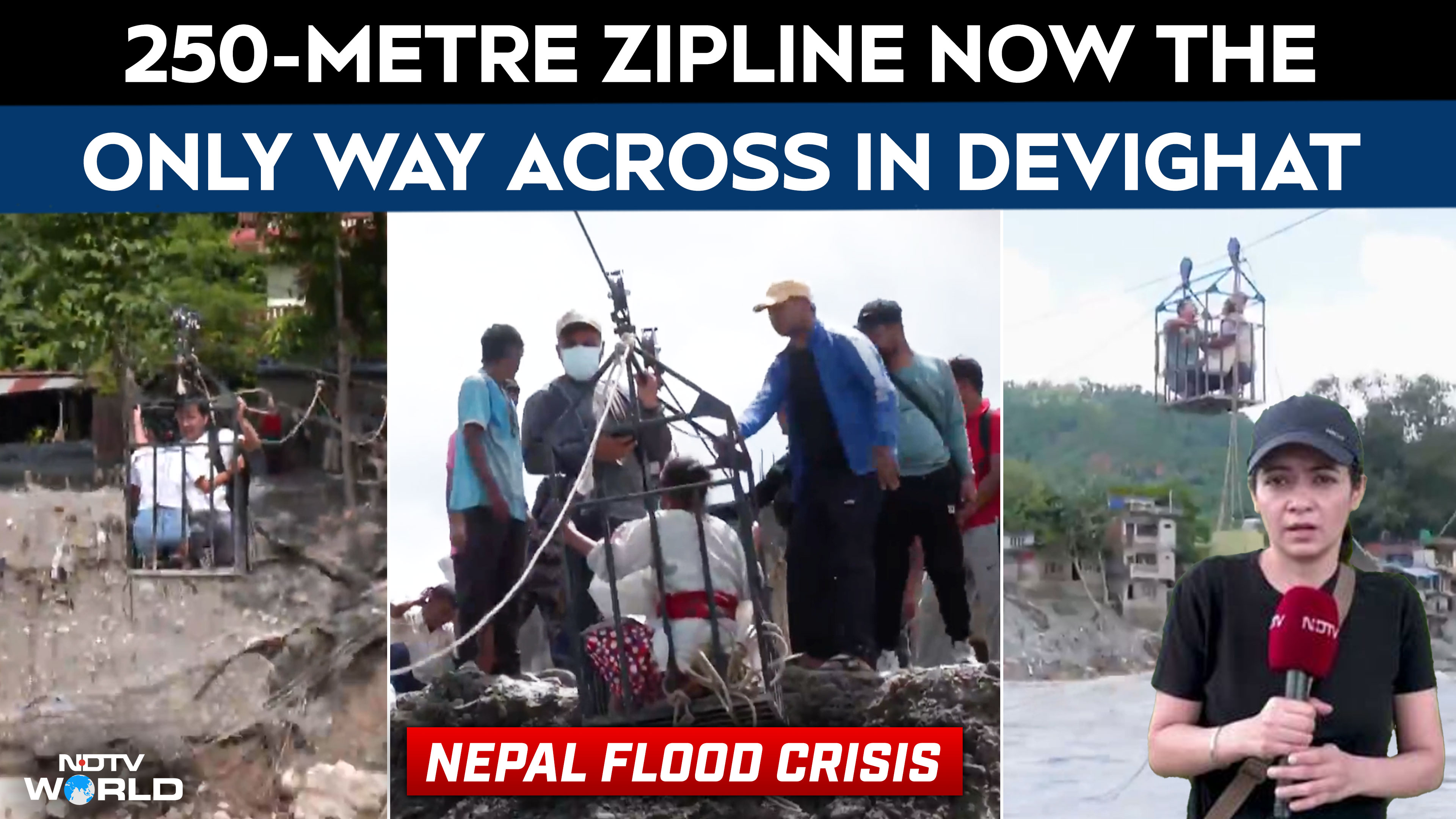 Nepal Floods: 250-Metre Zipline Becomes Lifeline For Devighat Residents | NDTV Ground Report