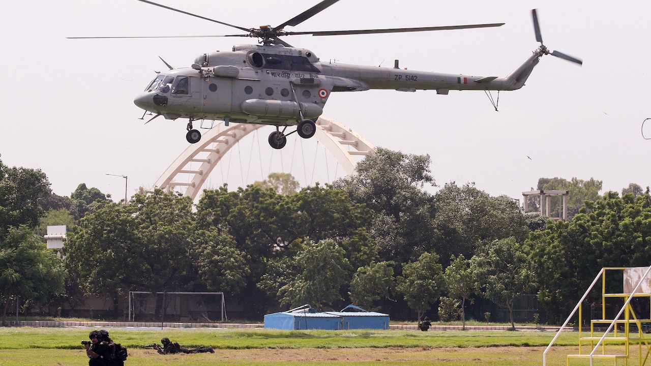 National Security Guard (NSG) personnel conduct a mock drill at Jawaharlal Nehru Stadium ahead of the upcoming BRICS Summit 2026. National Security Guard (NSG) personnel conduct a mock drill at Jawaharlal Nehru Stadium ahead of the upcoming BRICS Summit 2026.