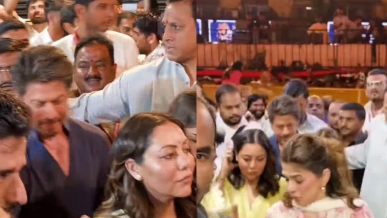 लाल बाग चा राजा के दरबार में पहुंचे शाहरुख खान, साथ दिखीं गौरी खान और सुहाना, लिया बप्पा का आशीर्वाद