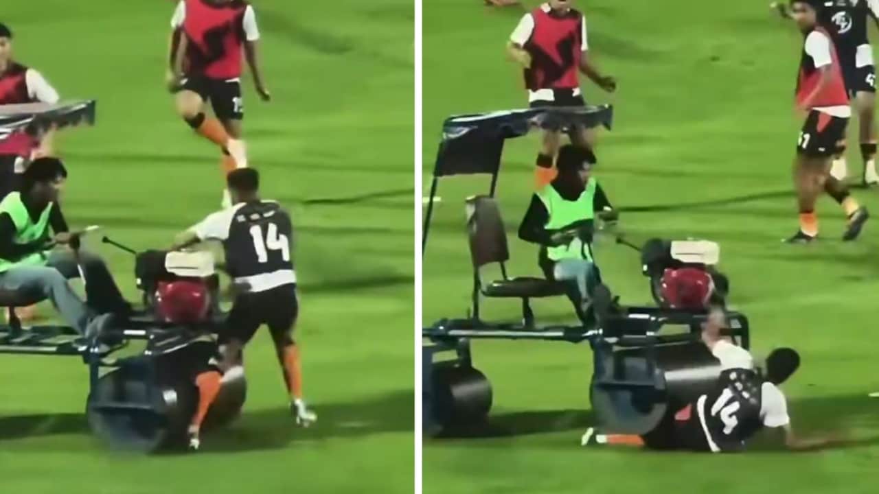 Andros Townsend Narrowly Escapes Injury After Being Hit By Pitch Roller During Warm-Up: Watch Video