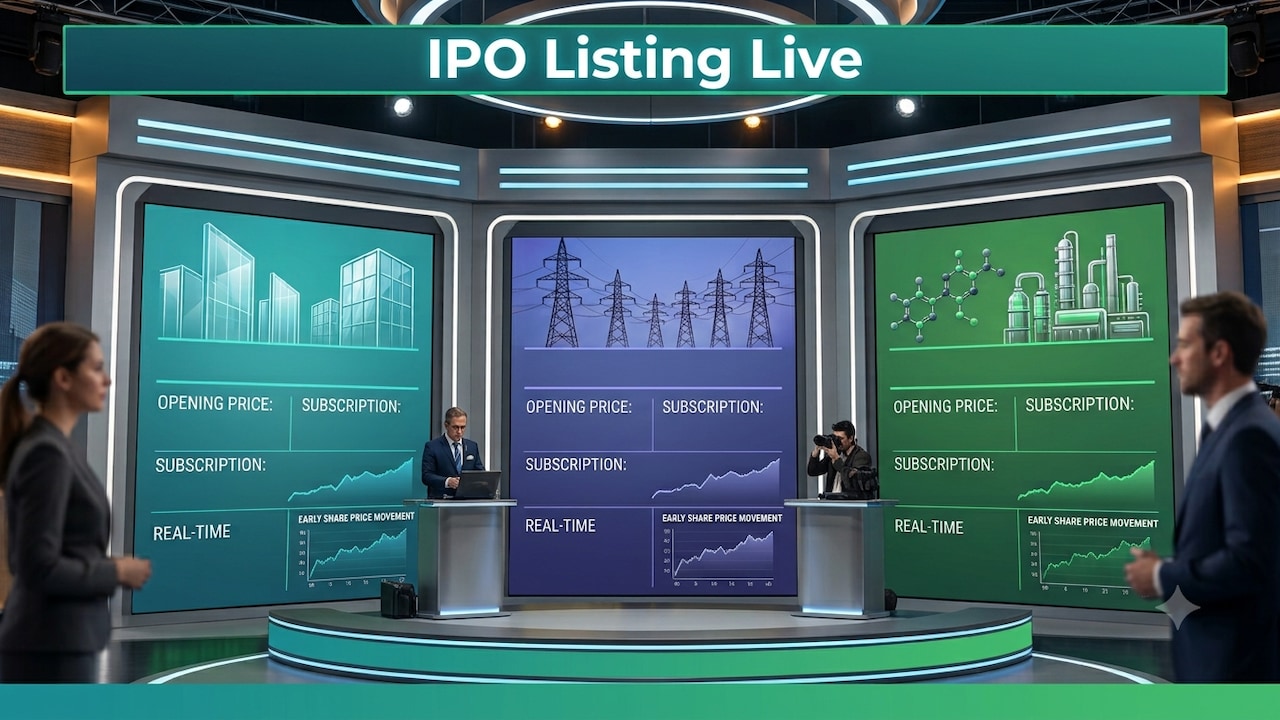 IPO Listing Live: Glass Wall Systems, Kanohar Electricals, Prasol Chemicals Listing Price In Focus Today