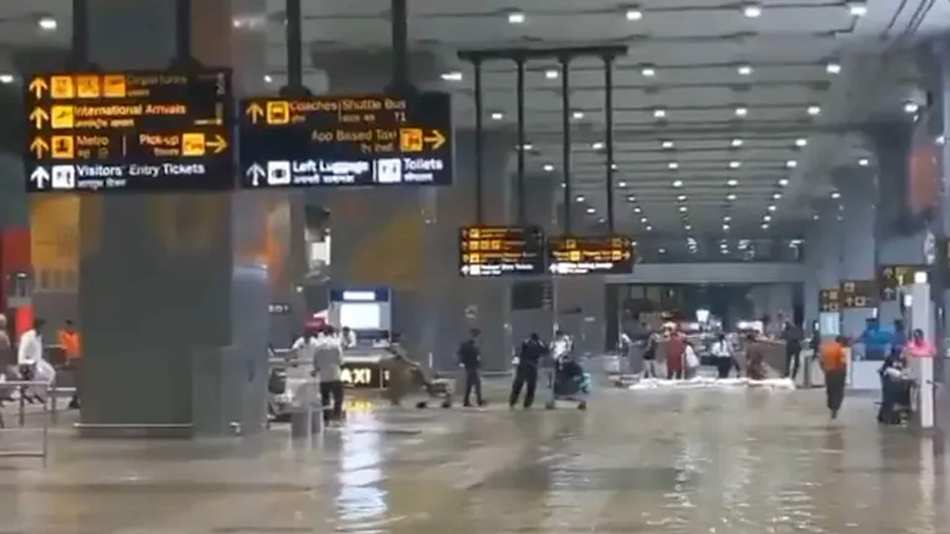 Waterlogging At Delhi International Airport After Heavy Rain