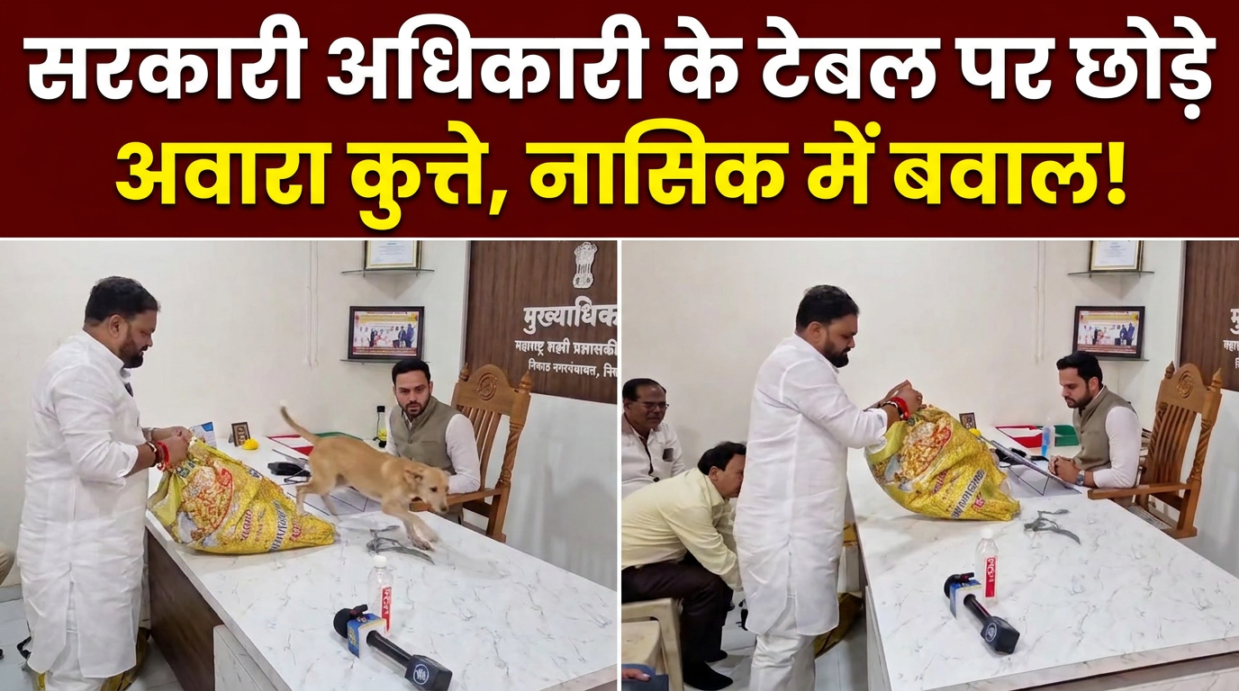 सरकारी अधिकारी नहीं कर रहा था ड्यूटी, उद्धव गुट के नेता ने ऑफिस में छोड़ दिये आवारा कुत्&zwj;ते!