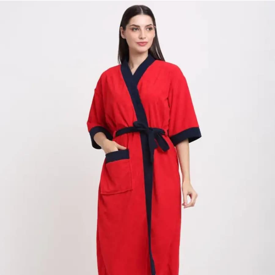 Click here to buy: Poorak Red Navy Free Size Bath Robe Click here to buy: Poorak Red Navy Free Size Bath Robe