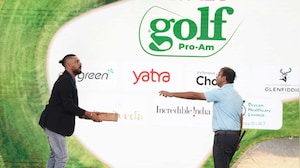 Yuvraj Singh Balances Golf Ball On Cricket Bat During NDTV Golf Pro-Am Launch
