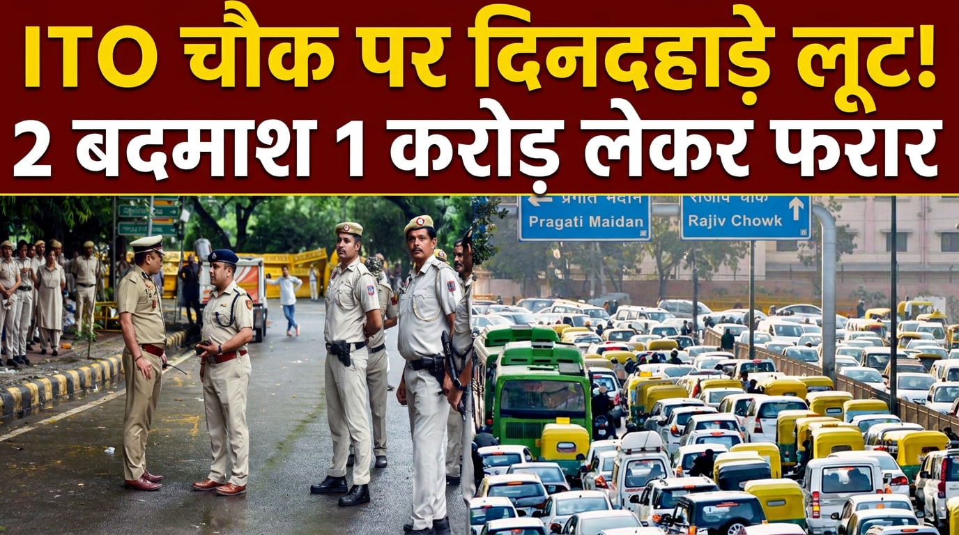 दिल्ली के ITO पर 1 करोड़ की लूट - पिस्तौल के दम पर ऑटो से जा रहे कारोबारी स्टाफ से बैग छीना