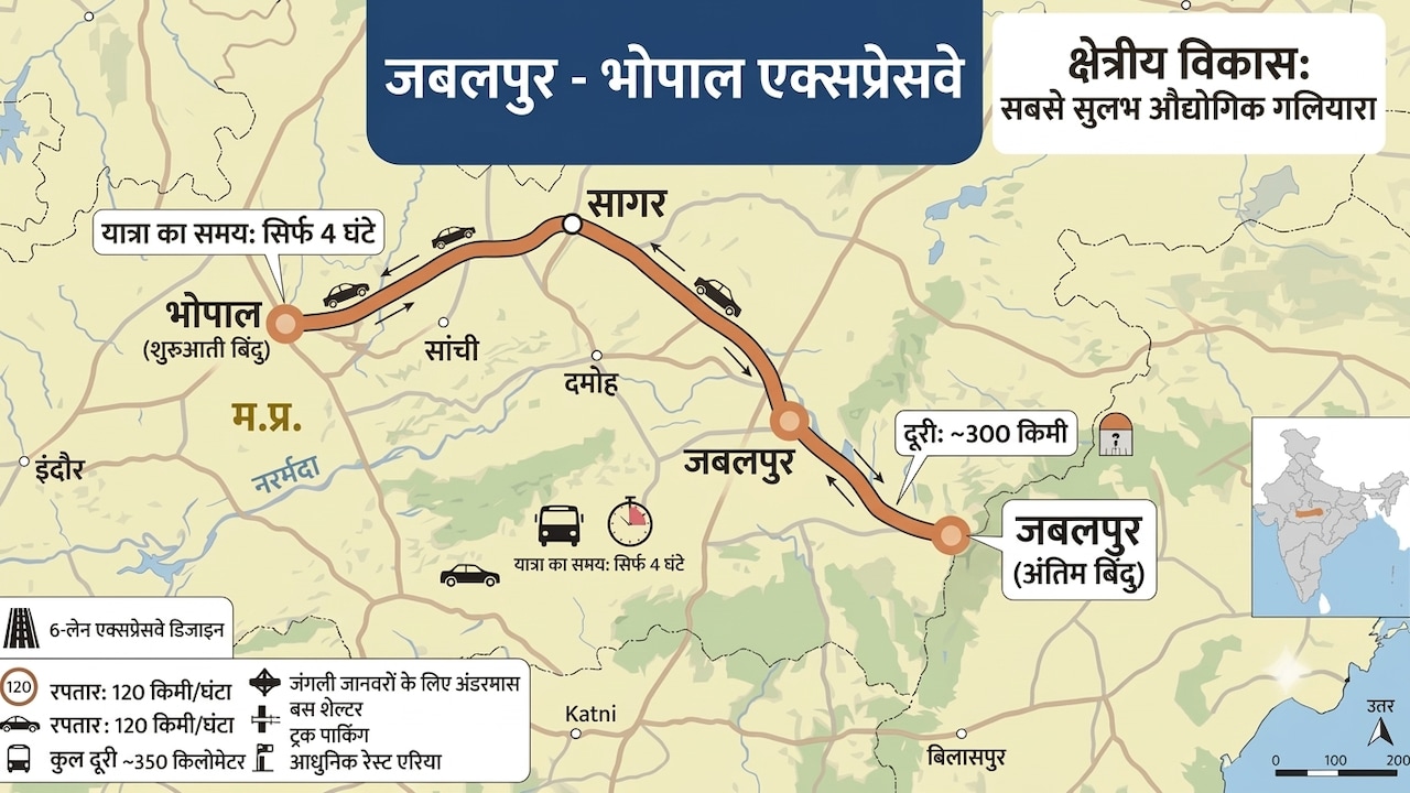 भोपाल-जबलपुर ग्रीनफील्ड एक्सप्रेसवे को मंजूरी, 3 घंटे में 255 KM का सफर, सागर, दमोह, नरसिंहपुर तक हाईस्पीड कनेक्टिविटी