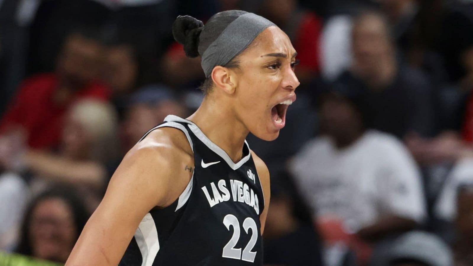 Aja Wilson Confronts Courtside Fan As Caitlin Clarks Fever Tie WNBA Playoff Series