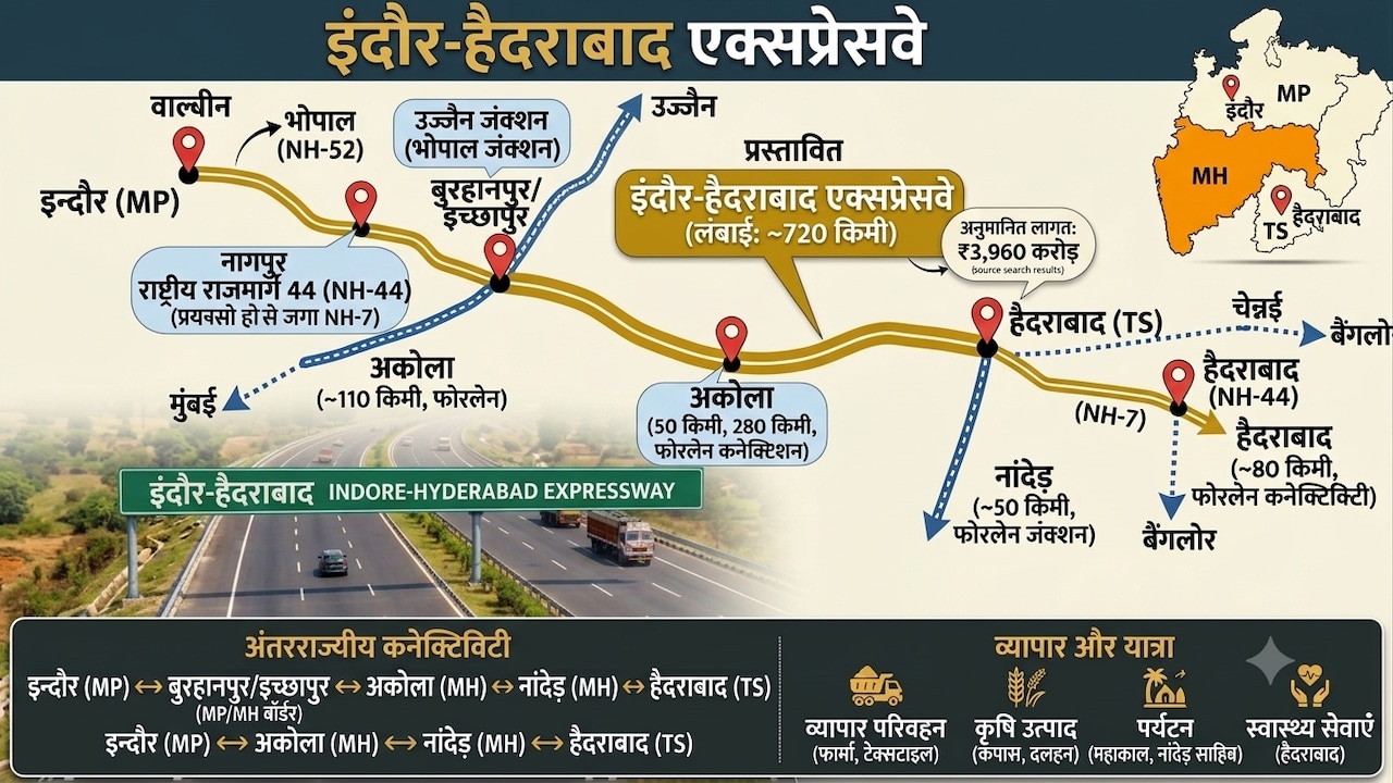 इंदौर से हैदराबाद 10 घंटे में, MP से जुड़ेंगे महाराष्ट्र-तेलंगाना, खंडवा, जलगांव, नांदेड़ तक सुपरफास्ट कनेक्टिविटी
