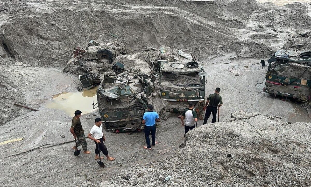 सिक्किम में GLOF से आई तबाही के बाद की तस्वीर