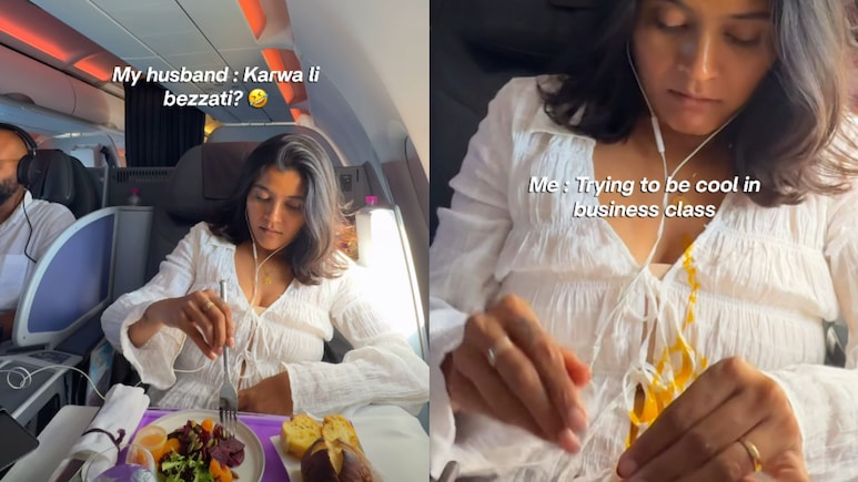 'Trying To Be Cool In Business Class,' Creator's Hilarious Meal Mishap Is Too Relatable