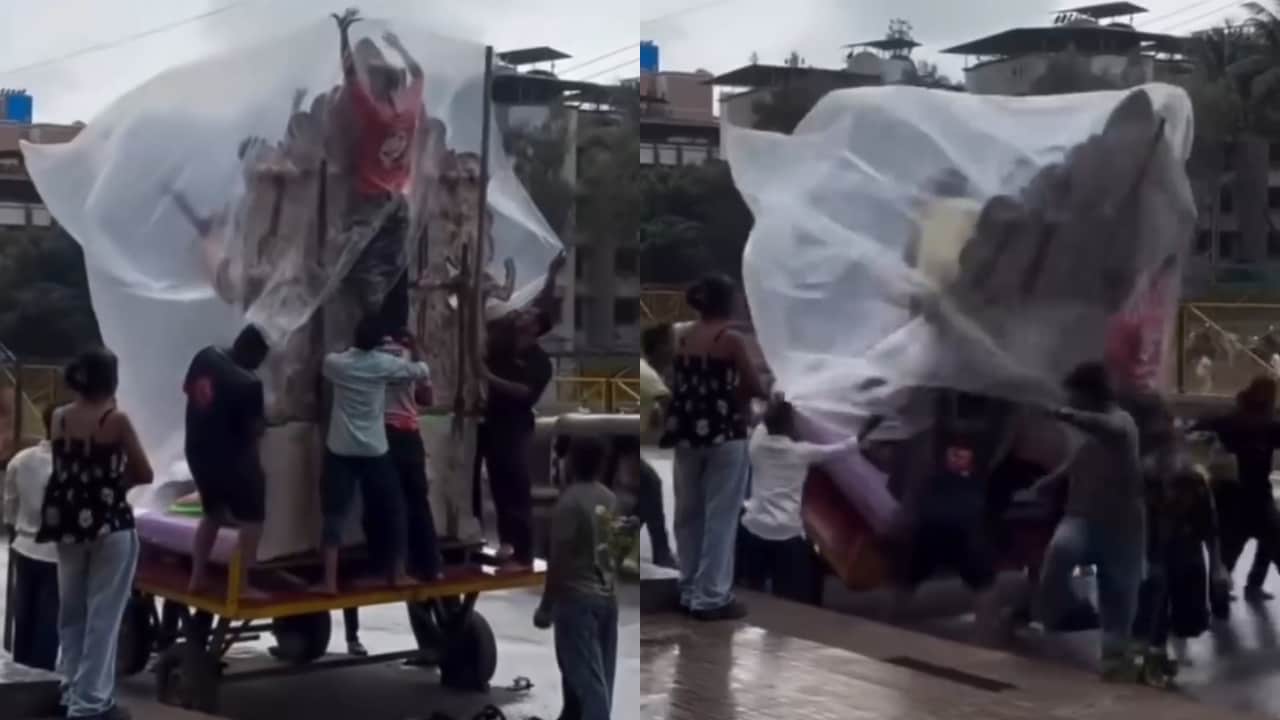 Ganesh Idol Topples Amid Rain In Maharashtra, Several Trapped Underneath